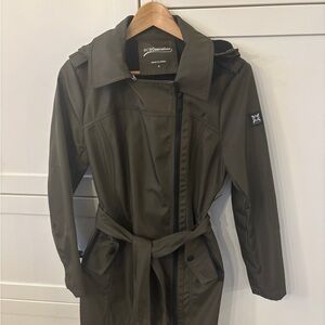 BCBGeneration Olive Green Trench Coat with Belt